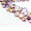 Natural Bi Color Ametrine Faceted Pear Drops Length 16 inches and Size 13mm to 23mm approx. N 115 